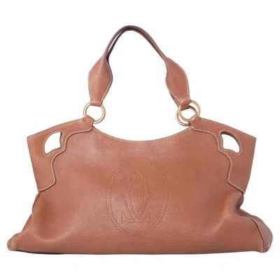 Pre-owned Cartier Brown Leather Medium Marcello De  Bag -'10s