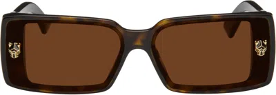 Cartier Fendi Eyewear Rectangular Frame Sunglasses In Brown