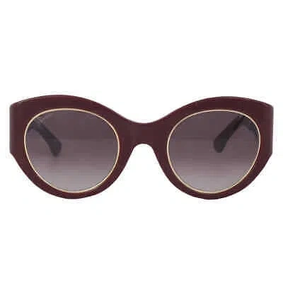 Pre-owned Cartier Burgundy Gradient Cat Eye Ladies Sunglasses Ct0305s 003 51 In Red