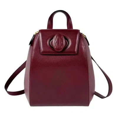 Pre-owned Cartier Burgundy Leather Backpack ()