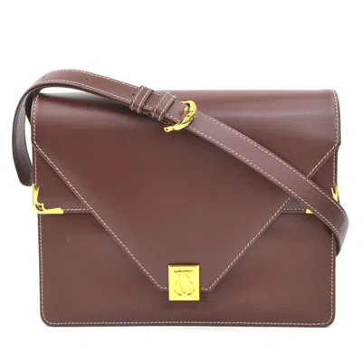 Pre-owned Cartier Burgundy Leather Shoulder Bag ()