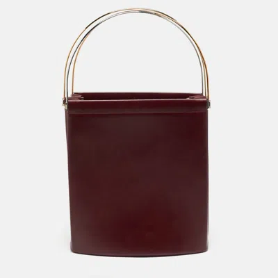 Pre-owned Cartier Burgundy Leather Trinity Bag