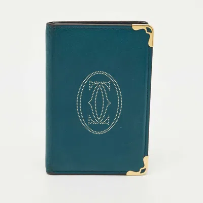 Pre-owned Cartier Business Card Holder In Green