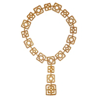 Pre-owned Cartier "byzantine" Belt Or Necklace In Gold Vermeil, Signed, Circa 1970 In Brown