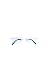 Cartier C Décor Rimless Rectangular-frame Glasses In White