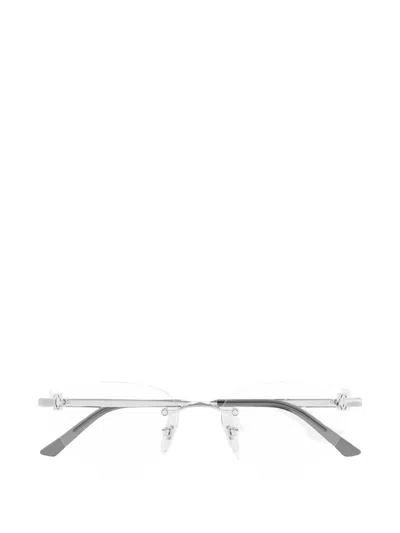 Cartier C De  Cat-eye Glasses In Silver