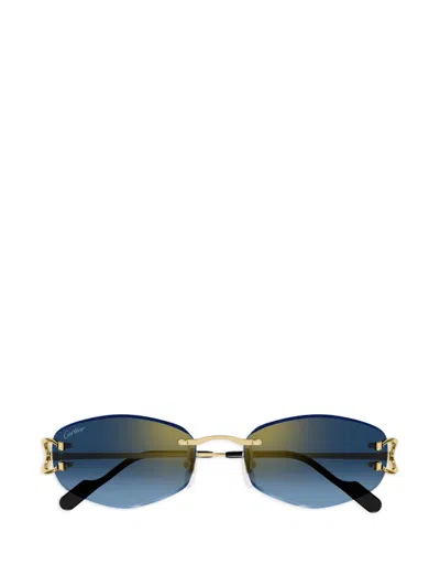 Cartier C De  Geometric-frame Sunglasses In Purple