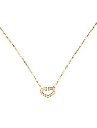 Pre-owned Cartier C De  Heart Pendant Necklace In Multicolor