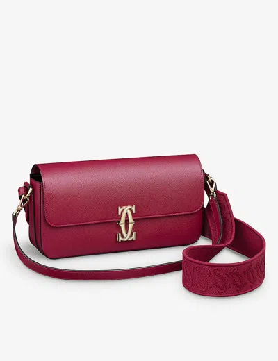 Cartier Womens Red C De Leather Cross-body Bag