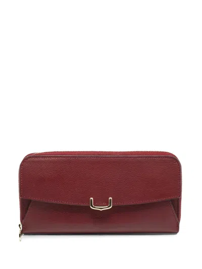 Pre-owned Cartier C De  Leather Wallet In Red
