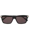 Cartier 56mm Rectangular Sunglasses In Black