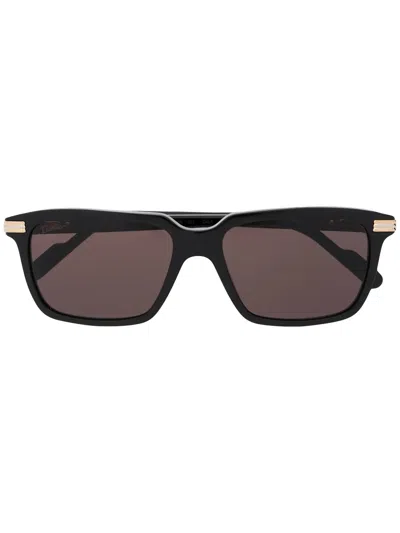 Cartier 56mm Rectangular Sunglasses In Black