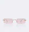 Cartier C De  Rectangular Sunglasses In Pink