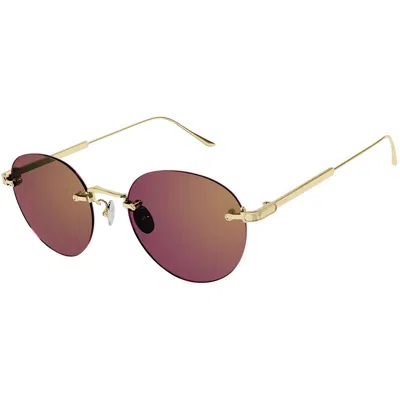Cartier C De  Red Round Men's Titanium Sunglasses Ct0393s 003 52