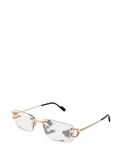 Cartier C De  Rimless Glasses In Gold