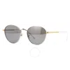 Cartier C De  Silver Round Unisex Sunglasses Ct0009s 006 53 In Brown