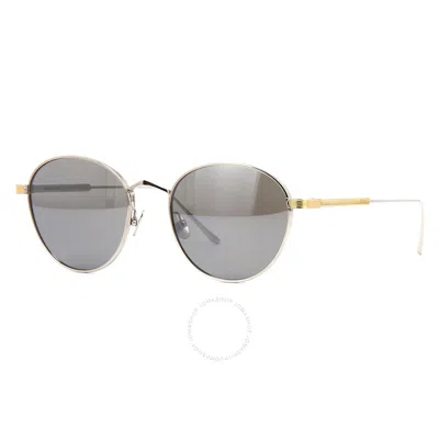 Cartier C De  Silver Round Unisex Sunglasses Ct0009s 006 53 In Brown