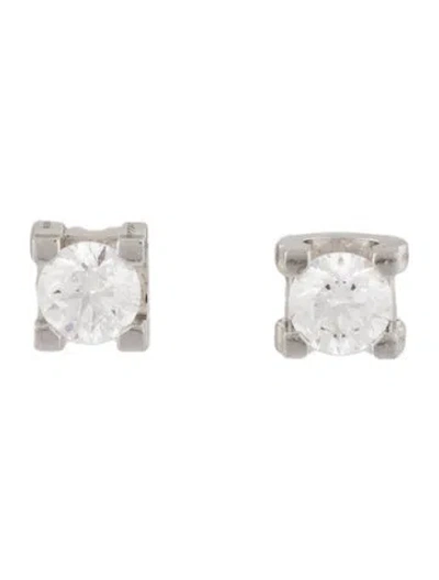 Pre-owned Cartier C De  Stud Earrings, 2 Brilliant-cut Diamonds In Multi
