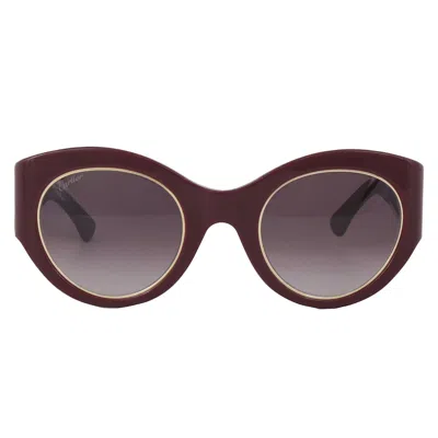 Cartier Burgundy Gradient Cat Eye Ladies Sunglasses Ct0305s 003 51 In Red