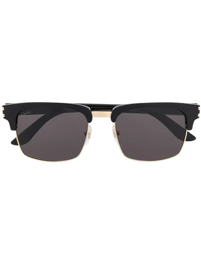 Cartier C Décor Ct0132s Sunglasses In Black