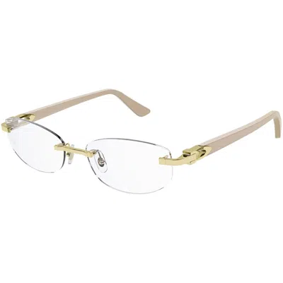 Cartier C Decor Demo Rectangular Ladies Eyeglasses Ct0318o 004 52 In Gray