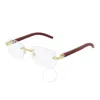Cartier C Decor Demo Rectangular Men's Eyeglasses Ct0286o 004 56 In Gold