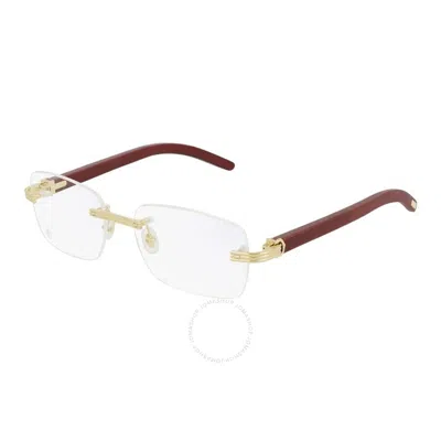 Cartier C Decor Demo Rectangular Men's Eyeglasses Ct0286o 004 56 In Gold