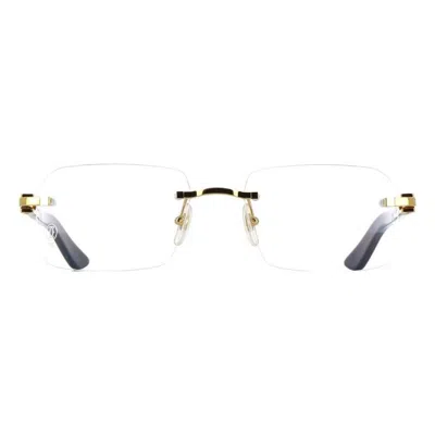 Cartier C Decor Demo Rectangular Men's Eyeglasses Ct0453o 001 56