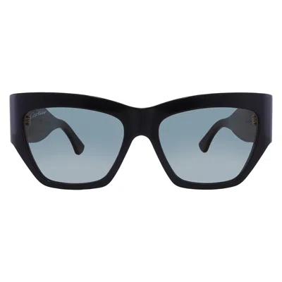 Cartier C Decor Green Multi Treatment Cat Eye Ladies Sunglasses Ct0435s 003 55 In Black