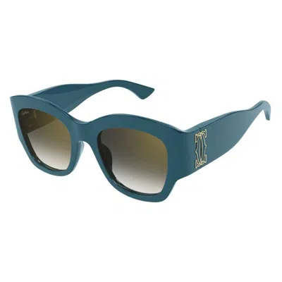 Cartier C Decor Grey Butterfly Ladies Sunglasses Ct0304s 007 52