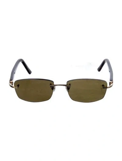 Pre-owned Cartier C Decor Narrow Sunglasses In Brown