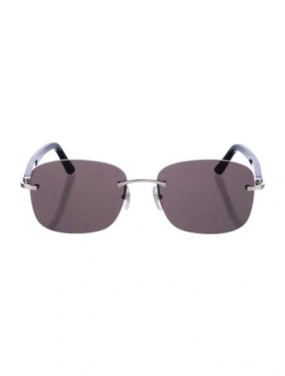 Pre-owned Cartier C Decor Narrow Sunglasses In Metallic/silver