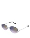 Cartier C Decor Oval Sunglasses, 55mm In Blue