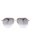 Cartier C Decor Pilot-frame Sunglasses In Rot