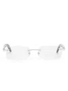 Cartier C Décor Rectangle-frame Glasses In White