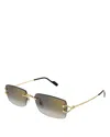 Cartier Men's Ct0550sm Metal Rectangle Sunglasses In Gold