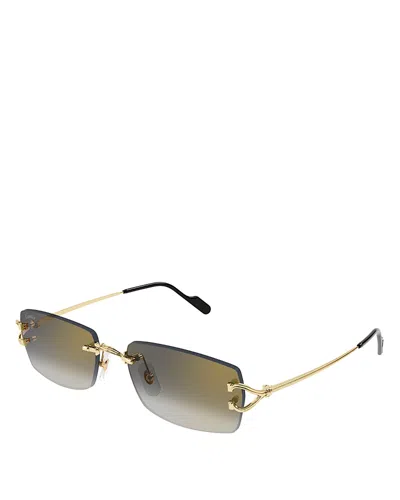 CARTIER C DECOR RECTANGLE SUNGLASSES, 56MM
