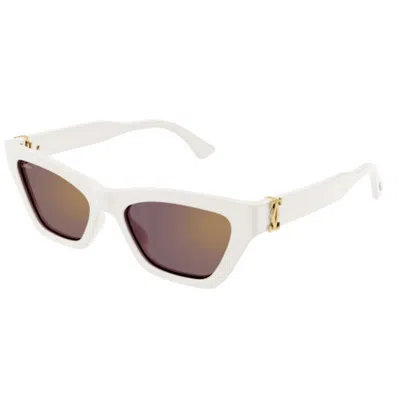 Cartier C Decor Red Multi Tra Cat Eye Ladies Sunglasses Ct0437s 004 53