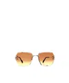 Cartier C Décor Rimless Rectangular-frame Sunglasses In Multicolor