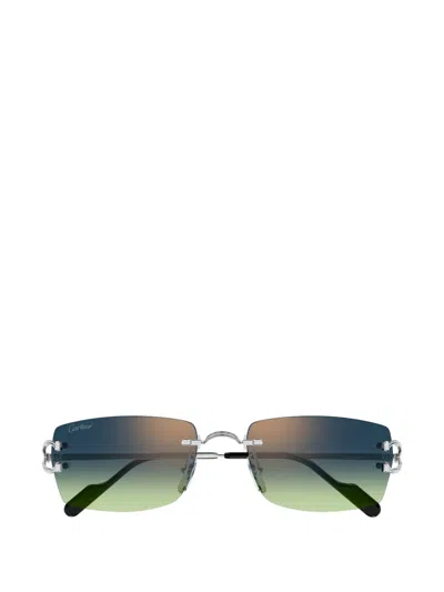 Cartier C Décor Rimless Sunglasses In Metallic