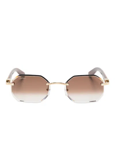 Cartier C Décor Sunglasses In Brown
