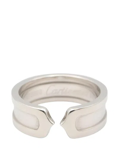 Pre-owned Cartier C2 18k White Gold Ring In Silver