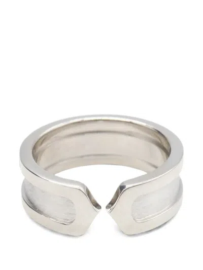 Pre-owned Cartier C2 Ring In Silver