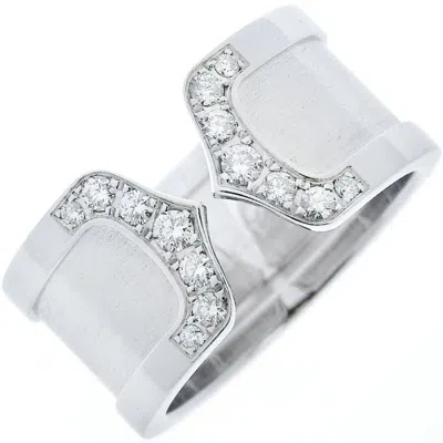 Pre-owned Cartier C2 Silver White Gold (18k) Band Ring ()