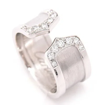Pre-owned Cartier C2 Silver White Gold (18k) Band Ring ()