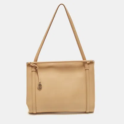 Pre-owned Cartier Cabochon Beige Leather Tote