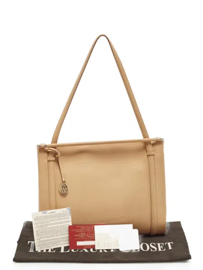 Pre-owned Cartier Cabochon Leather Tote Bag In Neutrals
