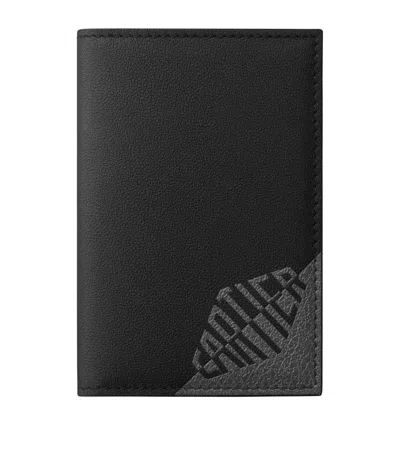Cartier Calfskin Losange Shadow Card Holder In Black