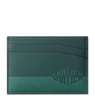 Cartier Calfskin Losange Shadow Card Holder In Green