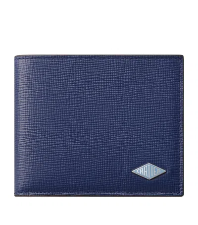 Cartier Calfskin Losange Wallet In Blue